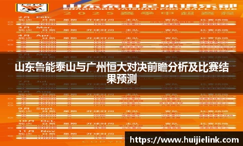 山东鲁能泰山与广州恒大对决前瞻分析及比赛结果预测